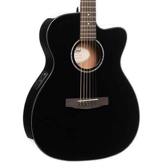 Cort L60CE BK Cutaway Acoustic-Electric Guitar – Black Gloss product image