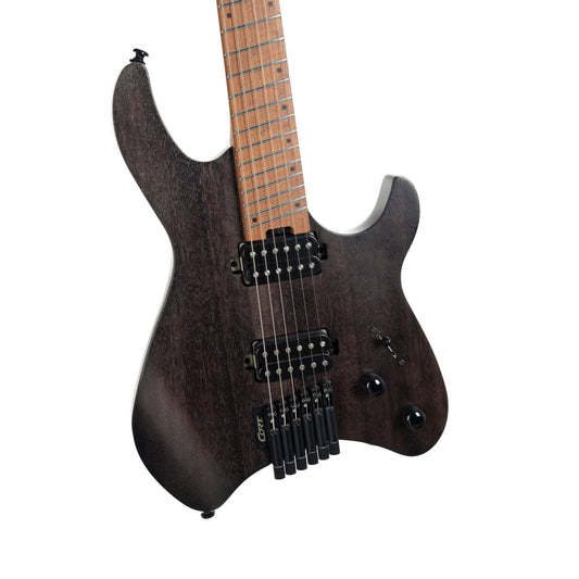 Cort Space G6MS Headless Electric Guitar – Semi Gloss Trans Black product image