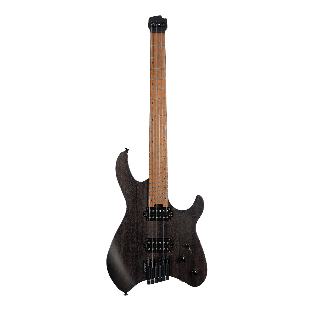 Cort Space G6MS Headless Electric Guitar – Semi Gloss Trans Black detail image 2