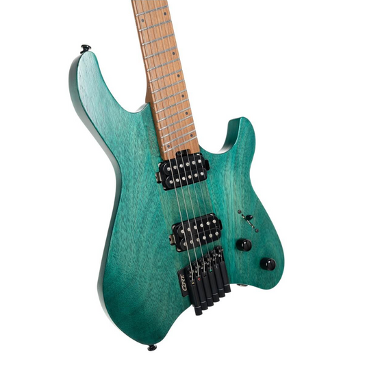 Cort Space G6MS Headless Electric Guitar – Semi Gloss Turquoise product image