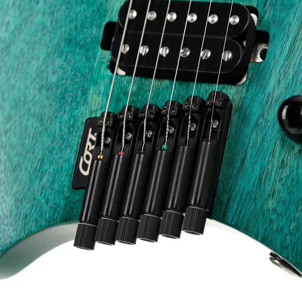 Cort Space G6MS Headless Electric Guitar – Semi Gloss Turquoise detail image 4