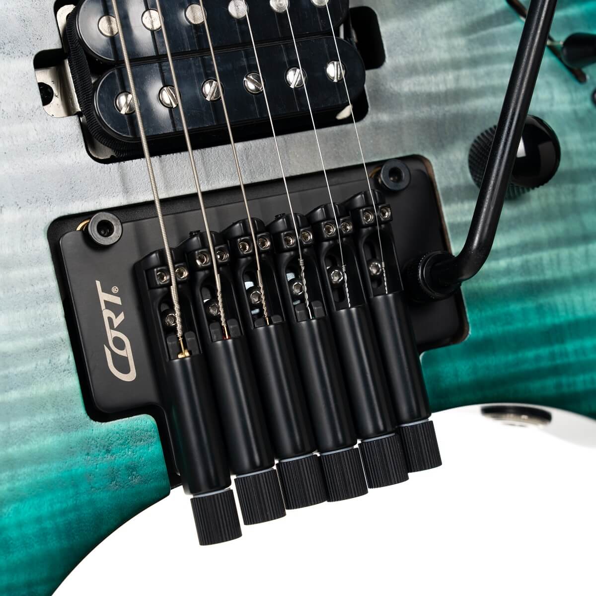 Cort Space G6TR Headless Electric Guitar – Semi Gloss Lagoon detail image 5