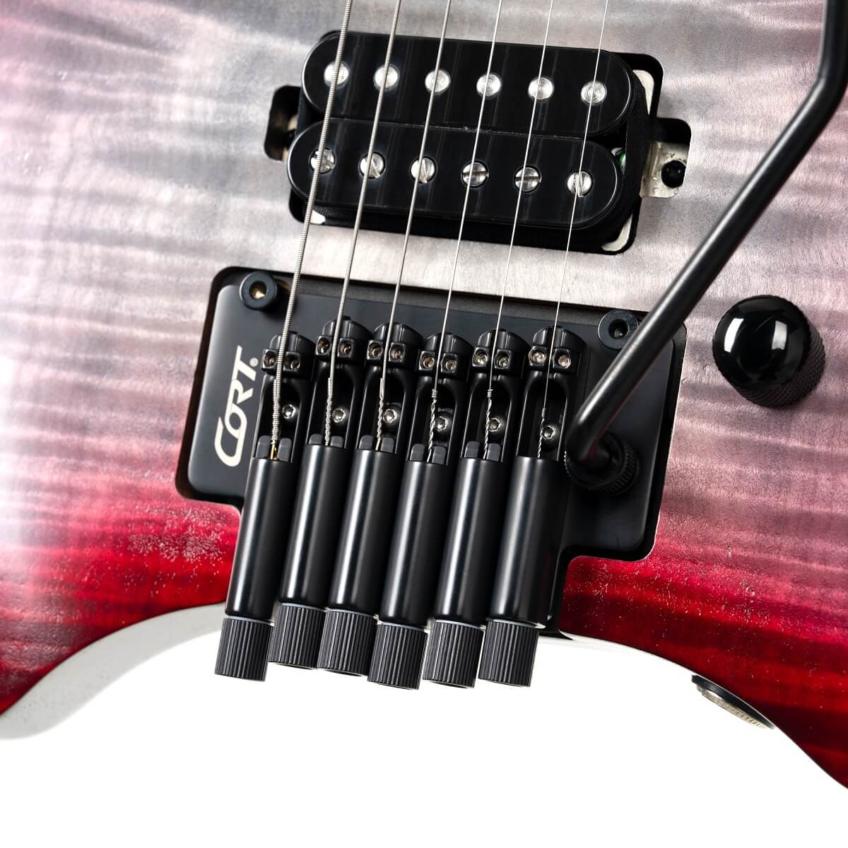 Cort Space G6TR Headless Electric Guitar – Semi Gloss Lava detail image 4