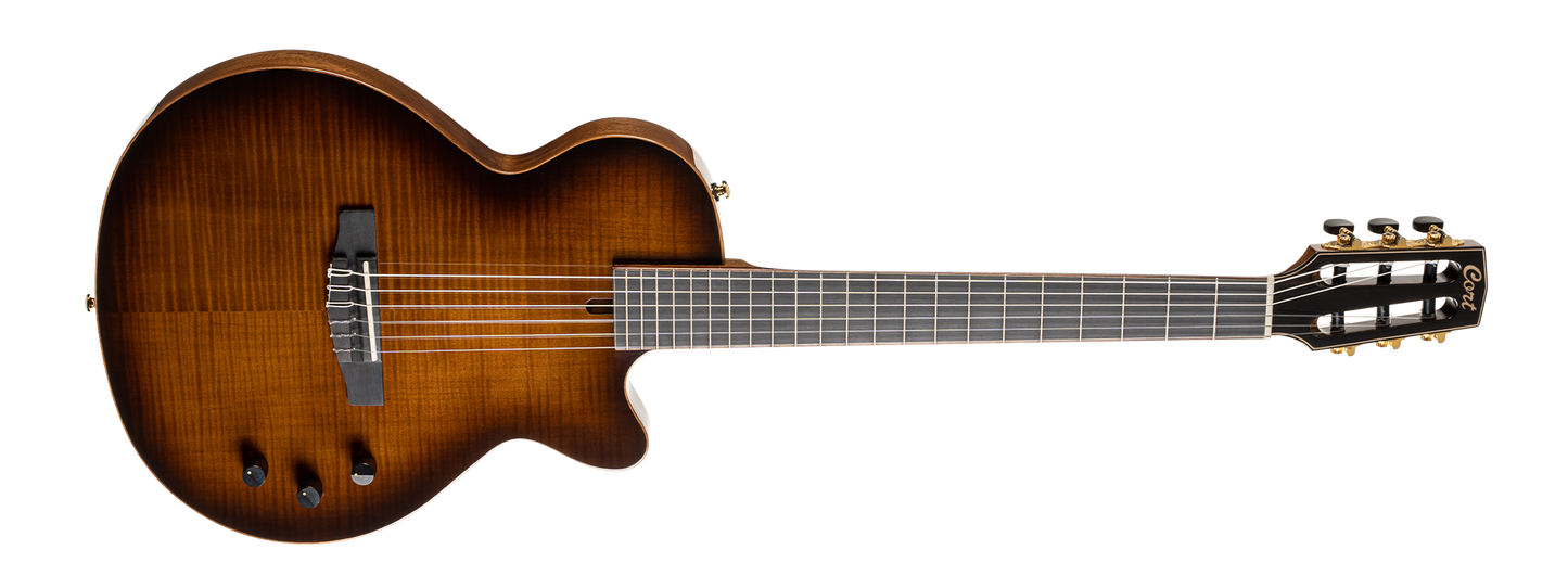 Cort Sunset Nylectric Deluxe Guitar - Tobacco Sunburst detail image 2
