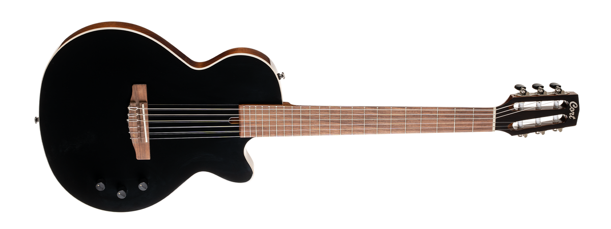 Cort Sunset Nylectric II Nylon String Classical Guitar – Black detail image 2