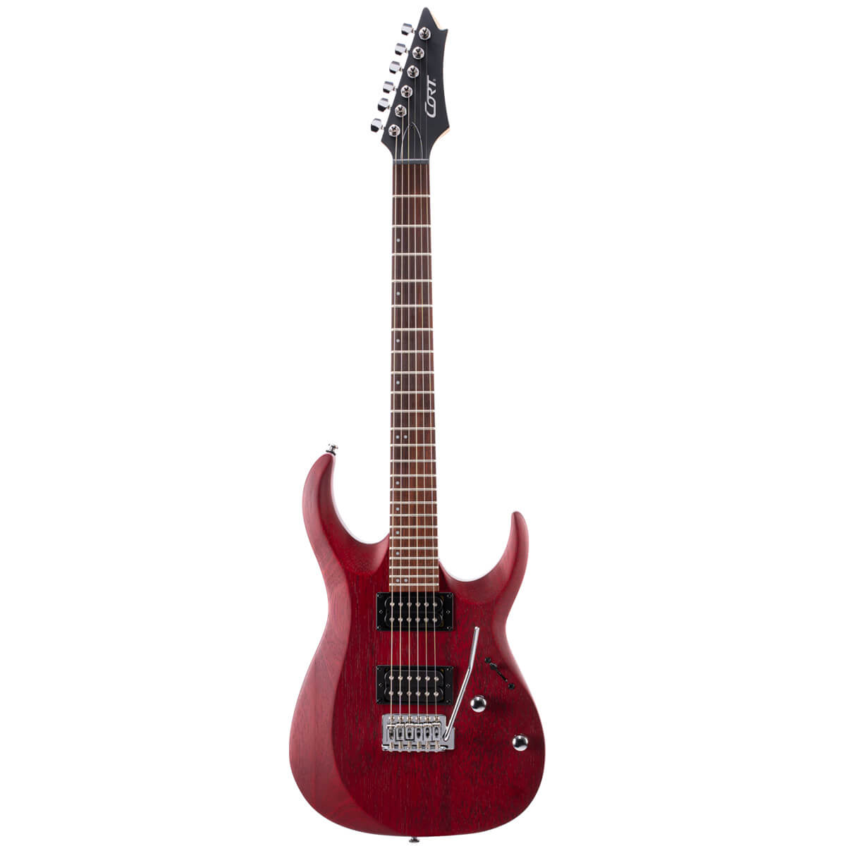 Cort X100 Electric Guitar – Open Pore Black Cherry detail image 3