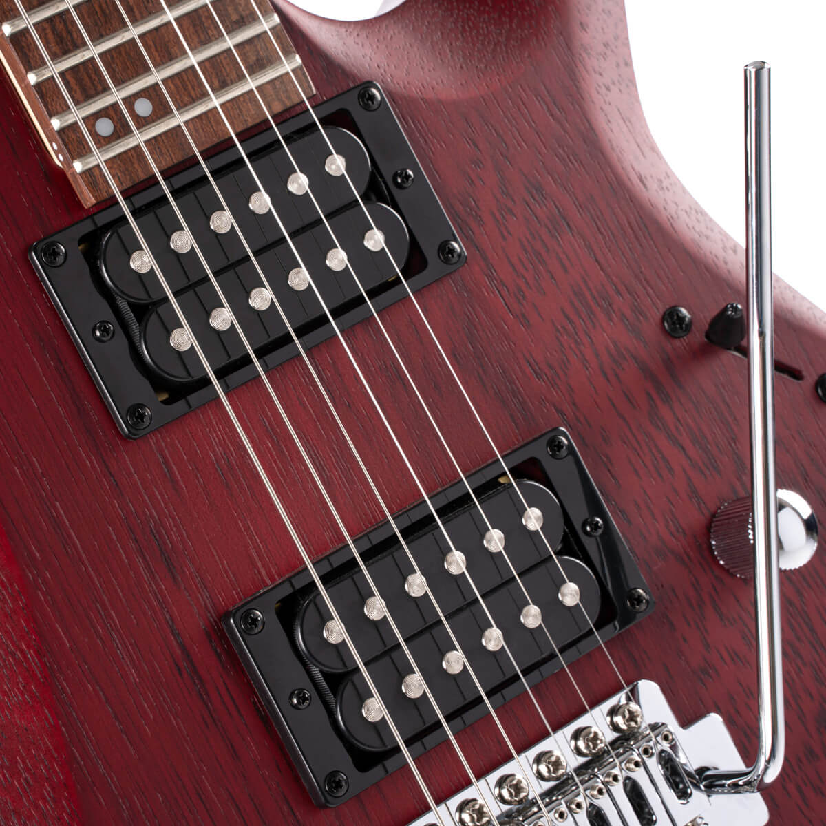 Cort X100 Electric Guitar – Open Pore Black Cherry detail image 4