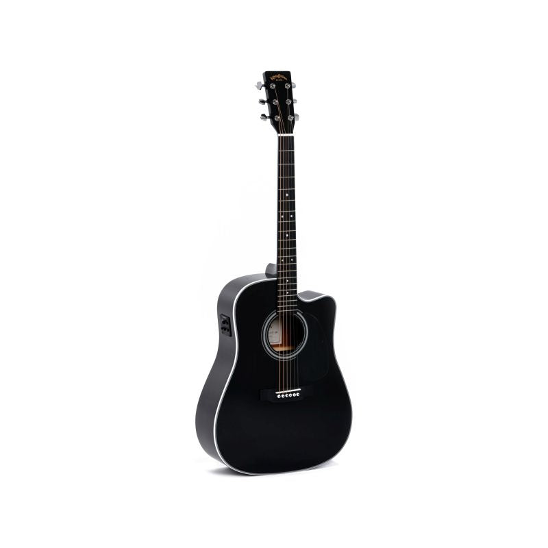 Sigma Guitars DMC-1STE 6-string Dreadnought Semi Acoustic Guitar (Black) detail image 2