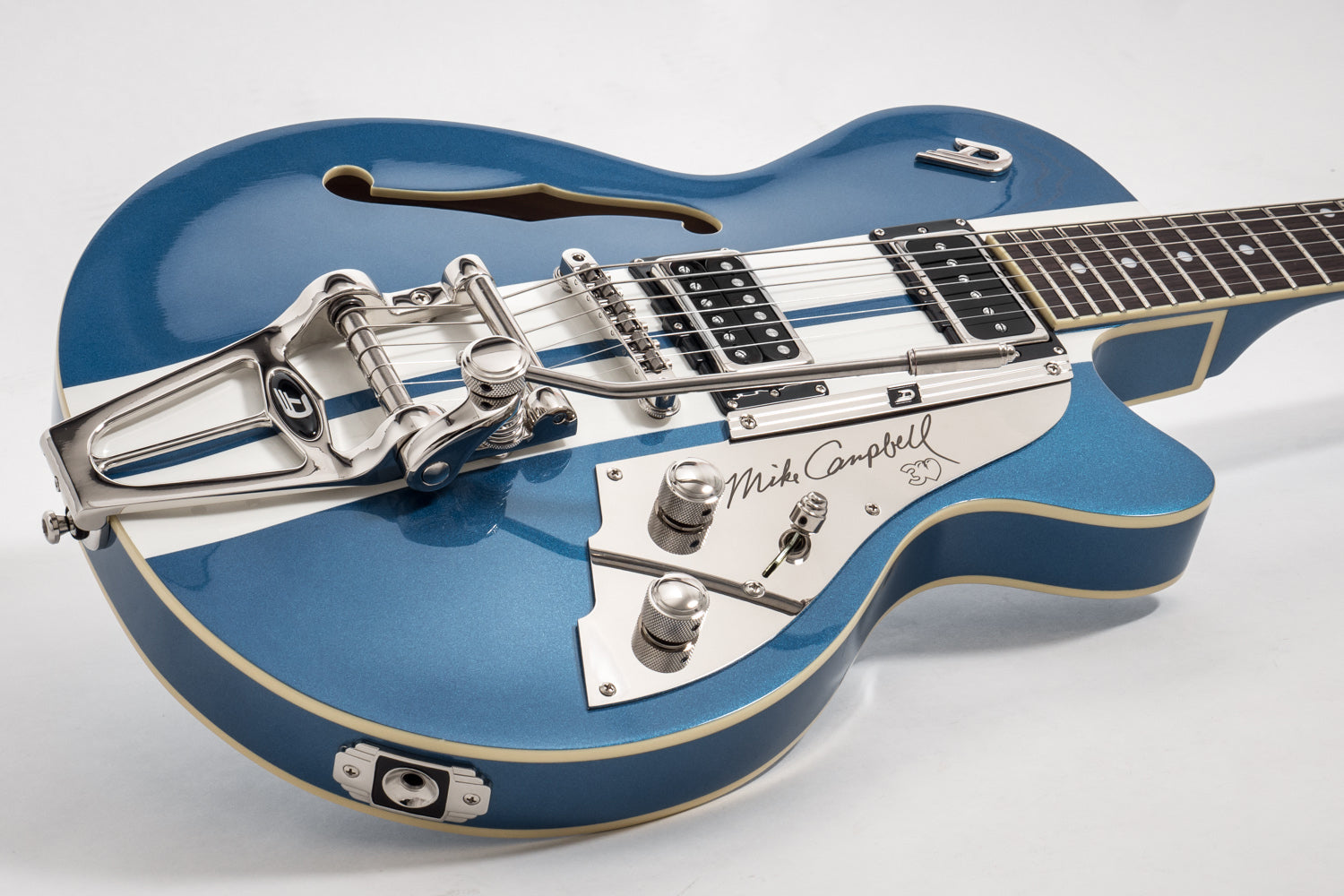 Duesenberg Alliance Mike Campbell I DTV-MC Semi Hollow Body Guitar- Catalina Blue detail image 2