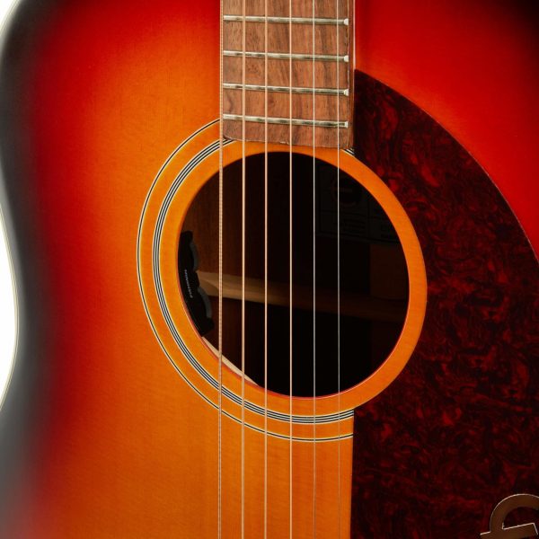 Epiphone Masterbilt Texan Acoustic-Electric Guitar - Faded Cherry Aged Gloss detail image 10