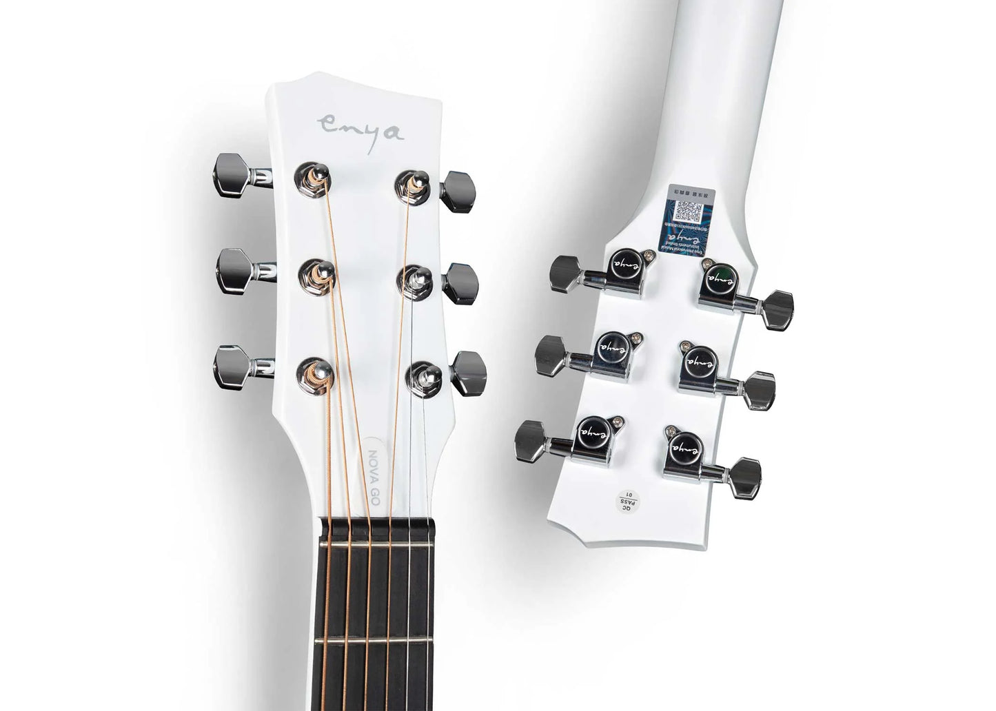 Enya Nova Go SP1 Carbon Fibre Electro-Acoustic Guitar - White detail image 6