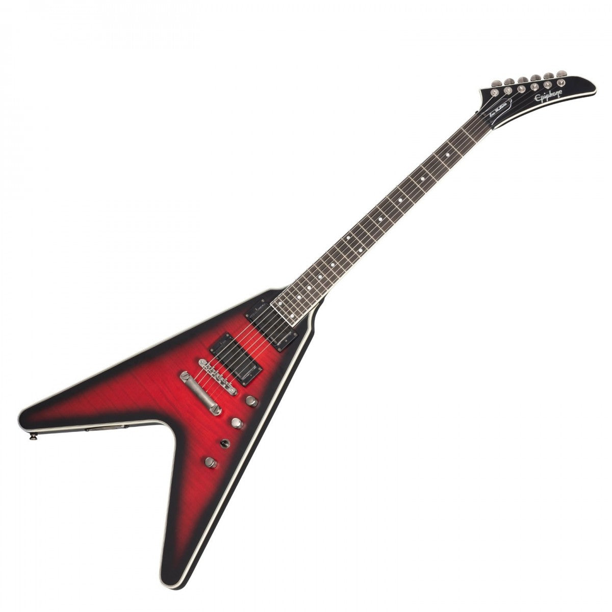 Epiphone Dave Mustaine Flying V Prophecy Electric Guitar – Aged Dark Red Burst detail image 2