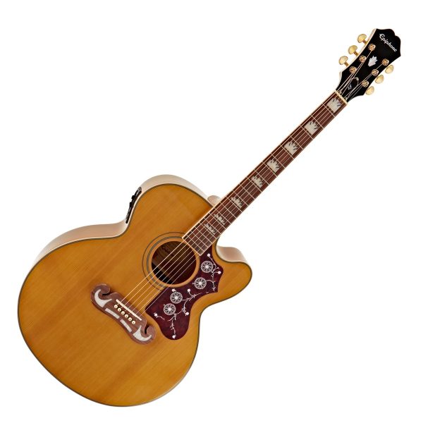 Epiphone EJ-200EC Studio Acoustic Guitar - Vintage Natural detail image 8