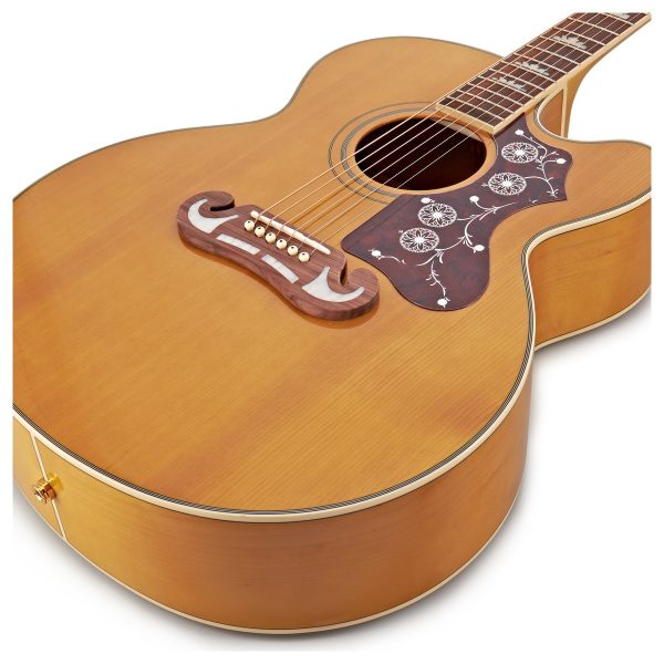 Epiphone EJ-200EC Studio Acoustic Guitar - Vintage Natural detail image 9