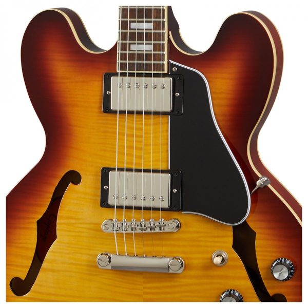 Epiphone ES-335 Figured Semi-hollowbody Electric Guitar - Raspberry Tea Burst detail image 11
