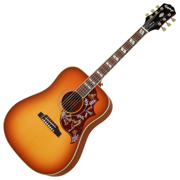 Epiphone Masterbilt Hummingbird Electro Acoustic Guitar - Aged Cherry Sunburst Gloss detail image 6
