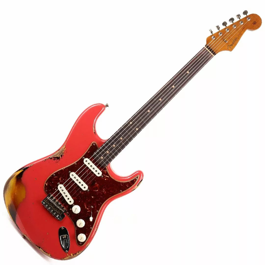 Fender Custom Shop Limited Edition '61 Stratocaster Heavy Relic - Aged Fiesta Red over 3-color Sunburst detail image 2