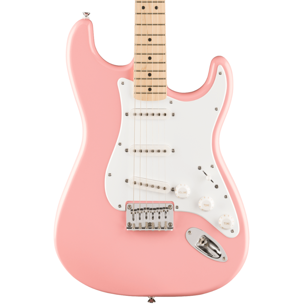 Fender Squier FSR Sonic Stratocaster HT – Maple Fingerboard – Shell Pink product image