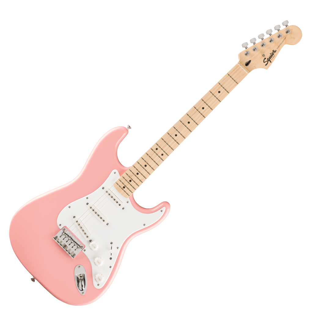 Fender Squier FSR Sonic Stratocaster HT – Maple Fingerboard – Shell Pink detail image 2