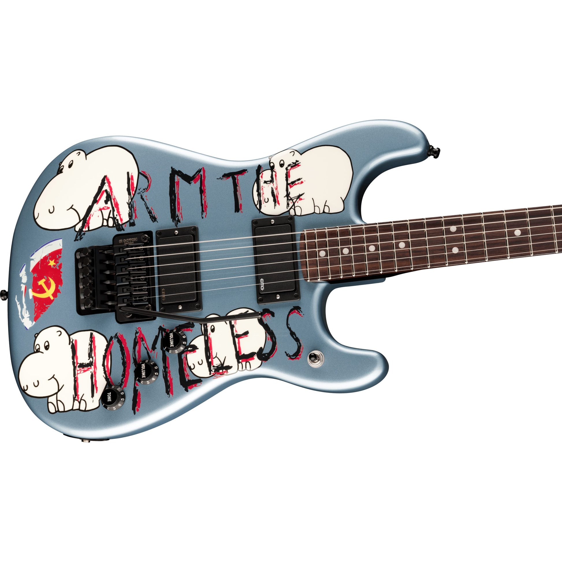 Fender Tom Morello's Arm The Homeless Electric Guitar - Blue Ice Metallic detail image 2