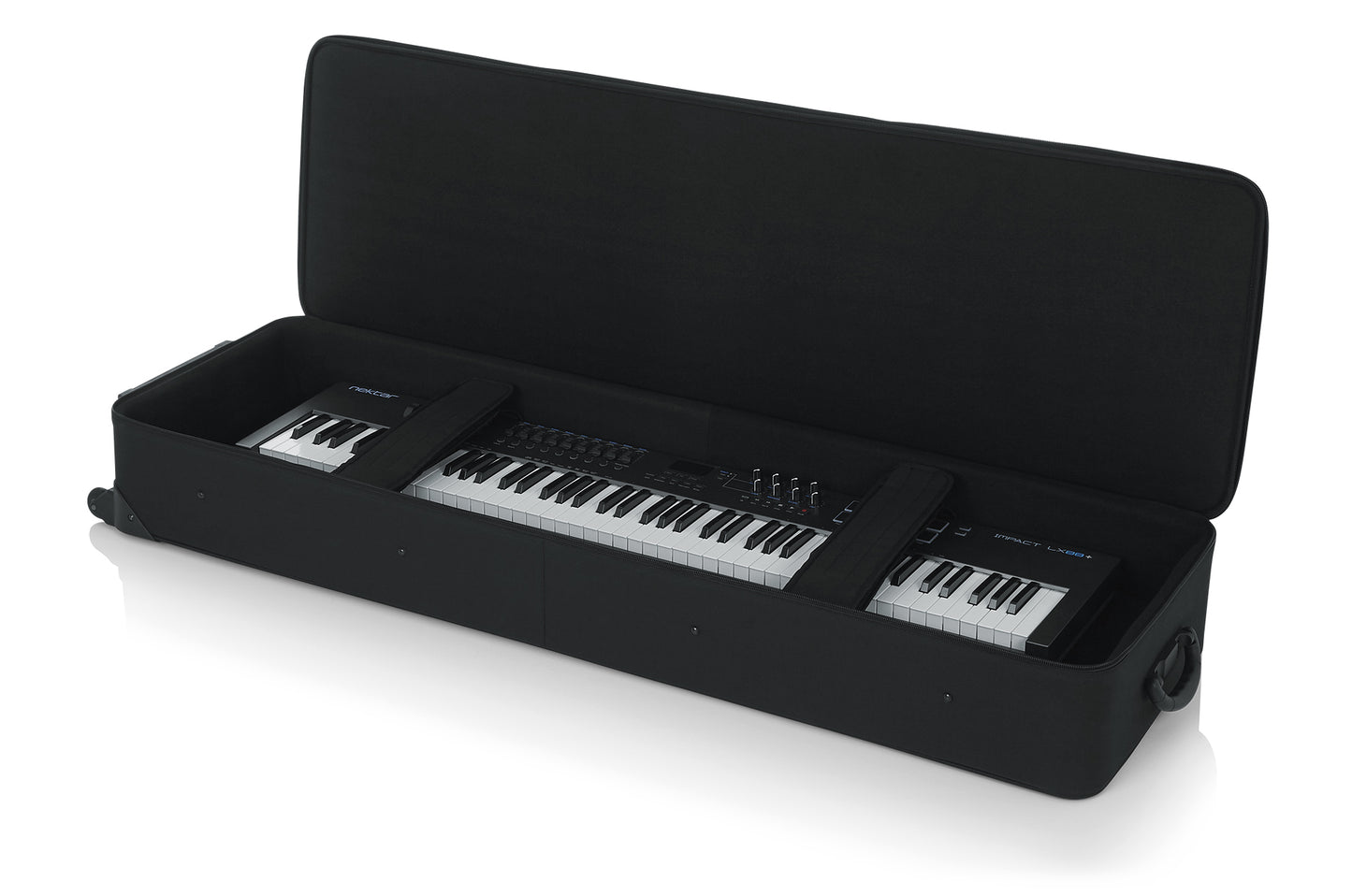 Gator GK-88 lightweight keyboard case open with keyboard inside