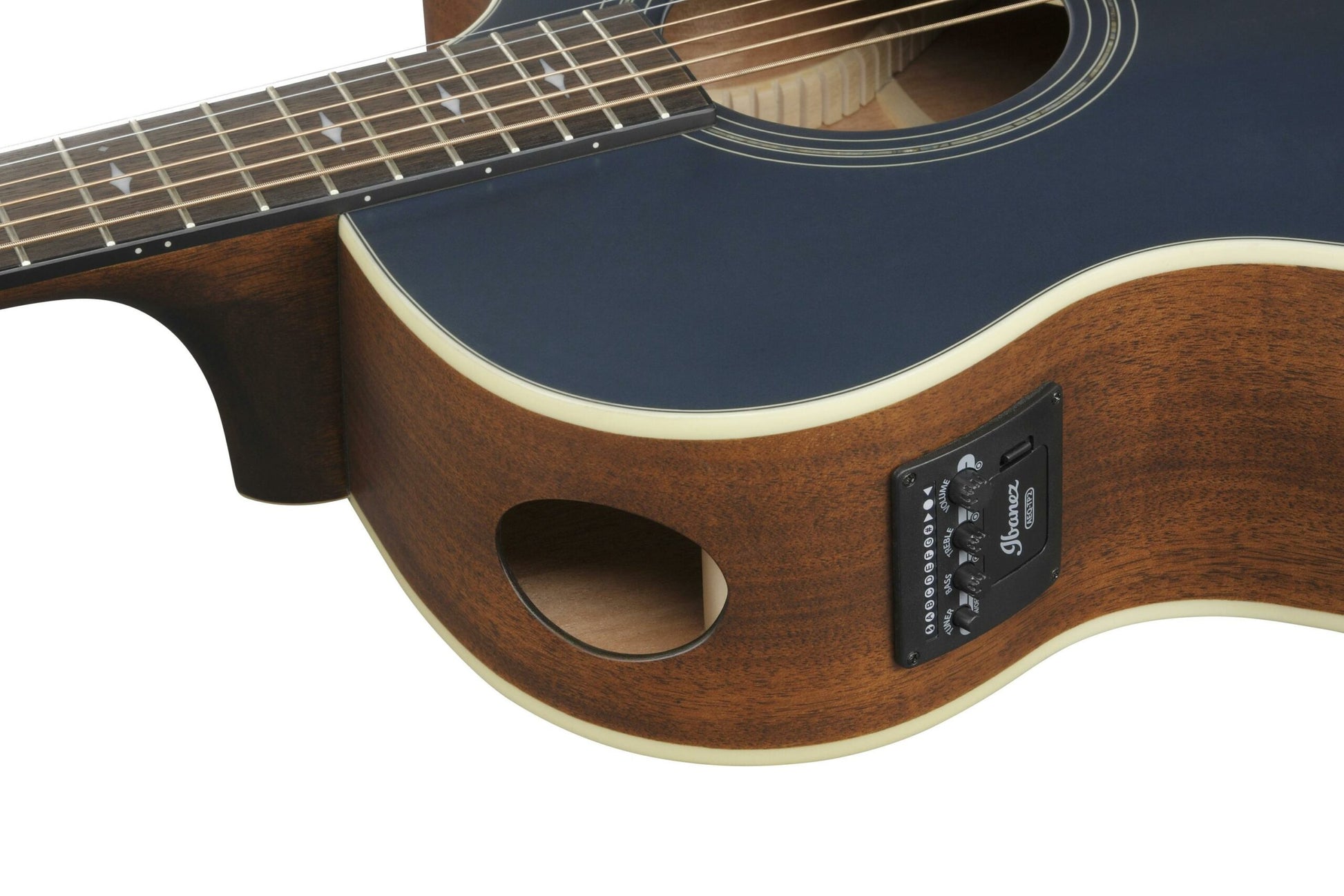 Ibanez AE100 Acoustic-electric Guitar - Dark Tide Blue Flat detail image 4