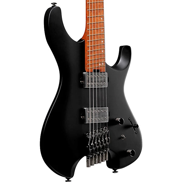 Ibanez QX52 Headless 6-String Electric Guitar - Black Flat detail image 2
