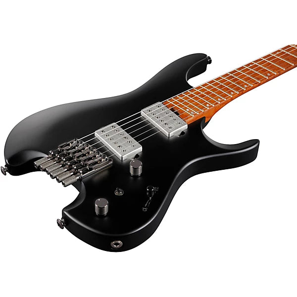 Ibanez QX52 Headless 6-String Electric Guitar - Black Flat detail image 3