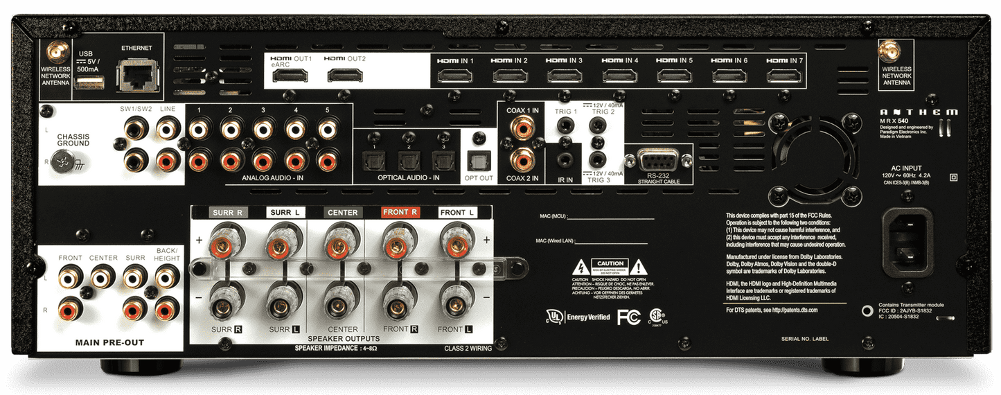 Anthem MRX 540 9.2Ch 4k AV Receiver - View 2
