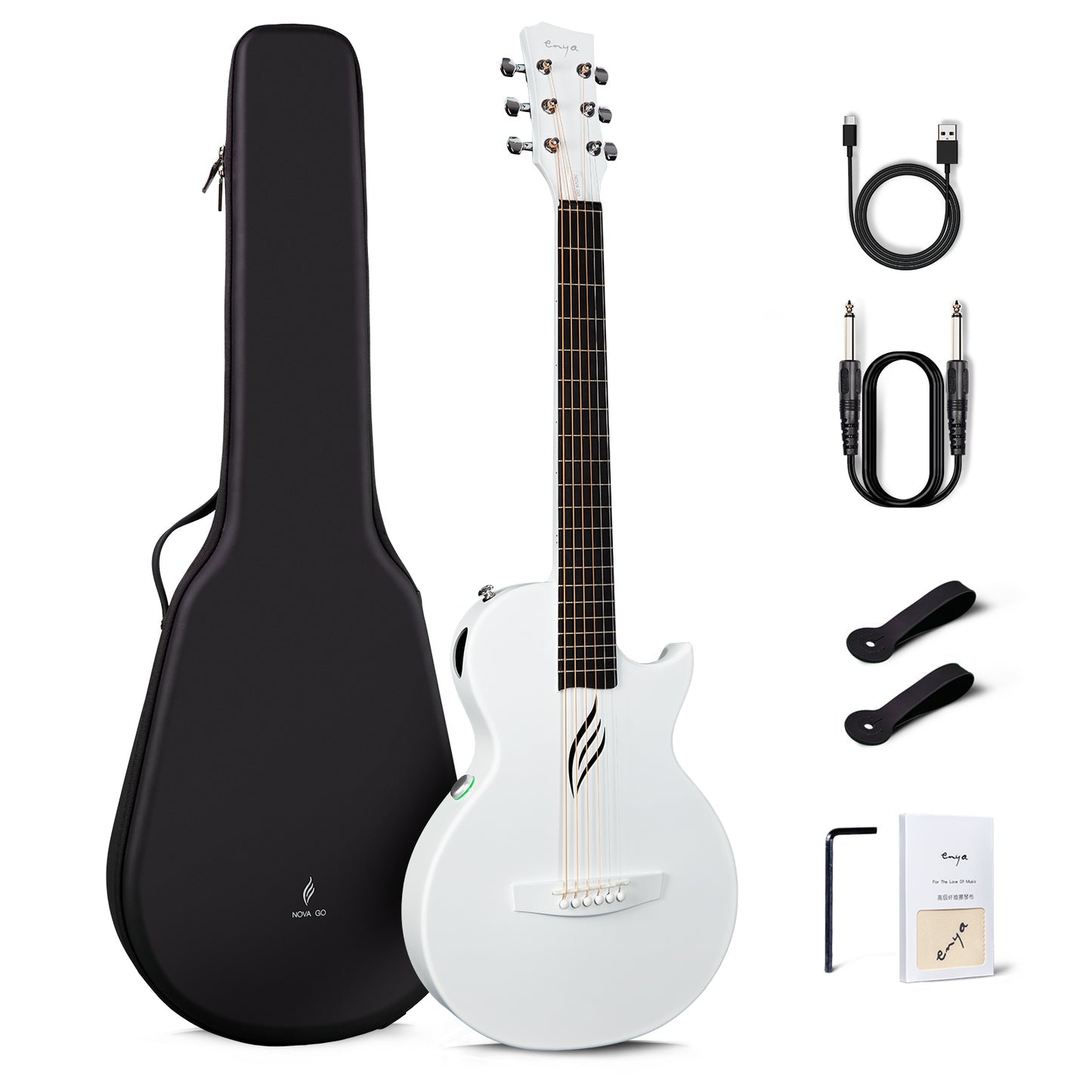 Enya Nova Go SP1 Carbon Fibre Electro-Acoustic Guitar - White detail image 7