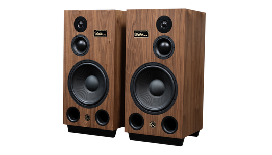 Emotiva Nostala LB12 3-way floorstanding loudspeakers pair in walnut finish