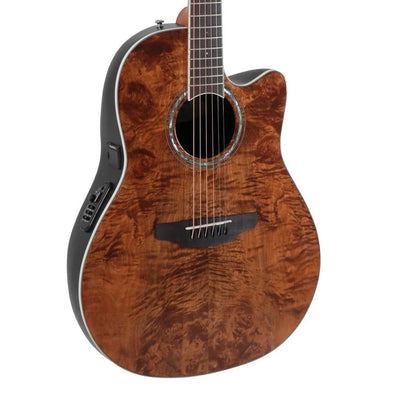 Ovation CS24P Celebrity Series Traditional Plus Mid-Depth Acoustic-Electric Guitar - Nutmeg Burled Maple product image