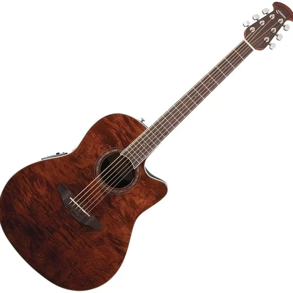 Ovation CS24P Celebrity Series Traditional Plus Mid-Depth Acoustic-Electric Guitar - Nutmeg Burled Maple detail image 8