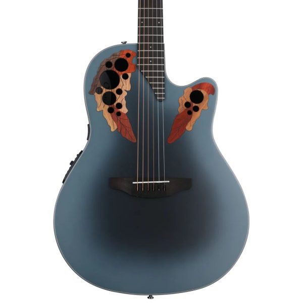 Ovation Celebrity Elite CE44-RBB Mid-Depth Acoustic-Electric Guitar - Reverse Blue Burst detail image 7