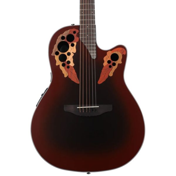 Ovation Celebrity Elite Mid-depth Acoustic-electric Guitar - Reverse Red Burst detail image 6