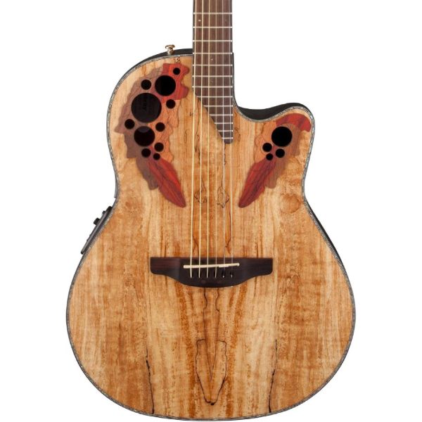 Ovation Celebrity Elite Plus CE44P-SM Mid-Depth Acoustic-Electric Guitar - Natural Spalted Maple detail image 8