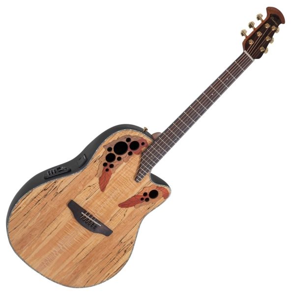 Ovation Celebrity Elite Plus CE44P-SM Mid-Depth Acoustic-Electric Guitar - Natural Spalted Maple detail image 9