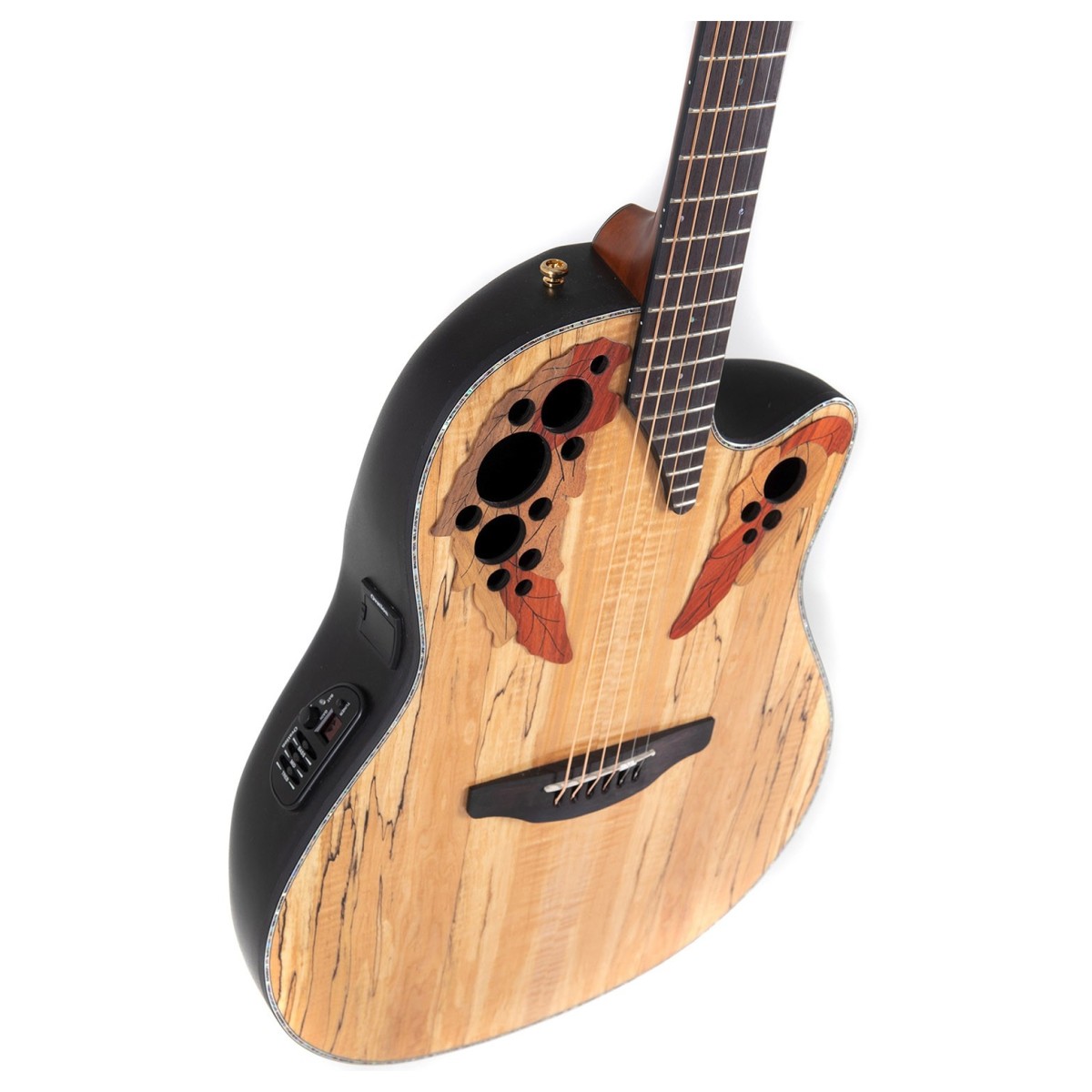 Ovation Celebrity Elite Plus CE44P-SM Mid-Depth Acoustic-Electric Guitar - Natural Spalted Maple detail image 3