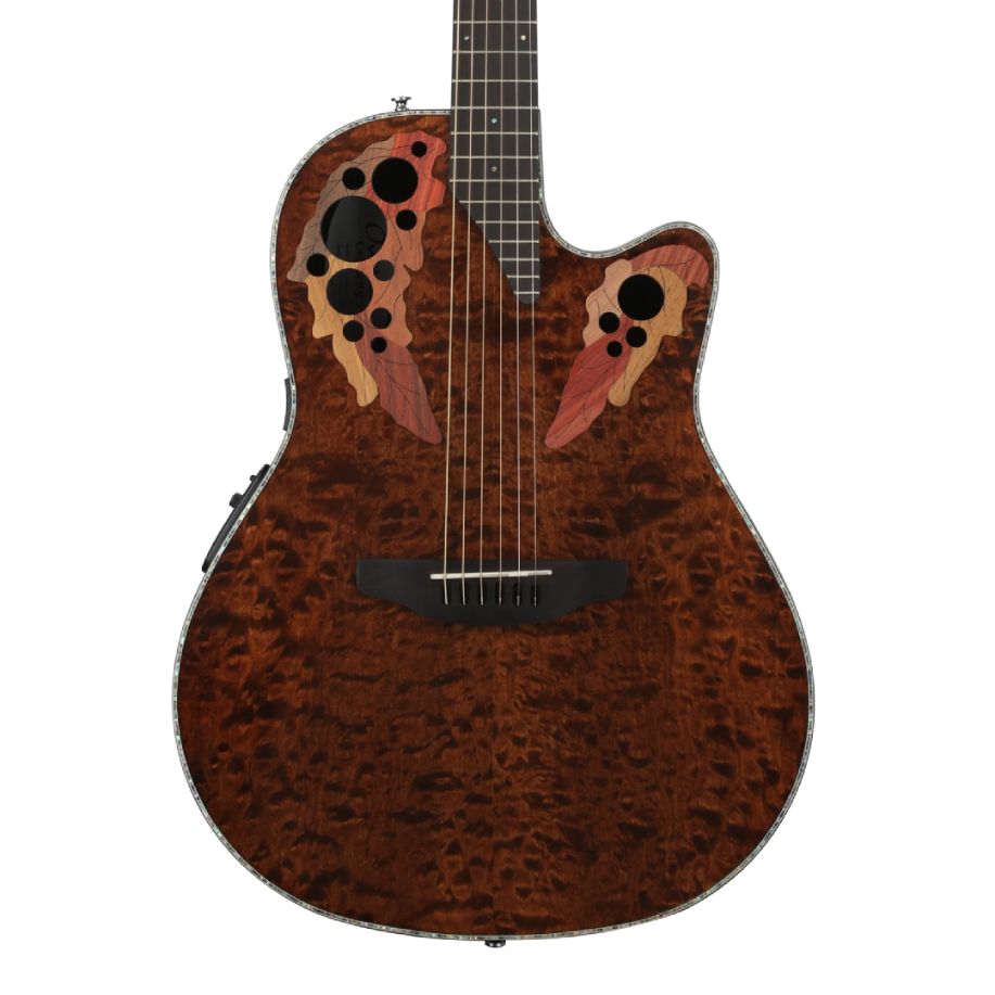 Ovation Celebrity Elite Plus CE44P-TGE Mid-Depth Acoustic-Electric Guitar - Dark Tiger Eye product image