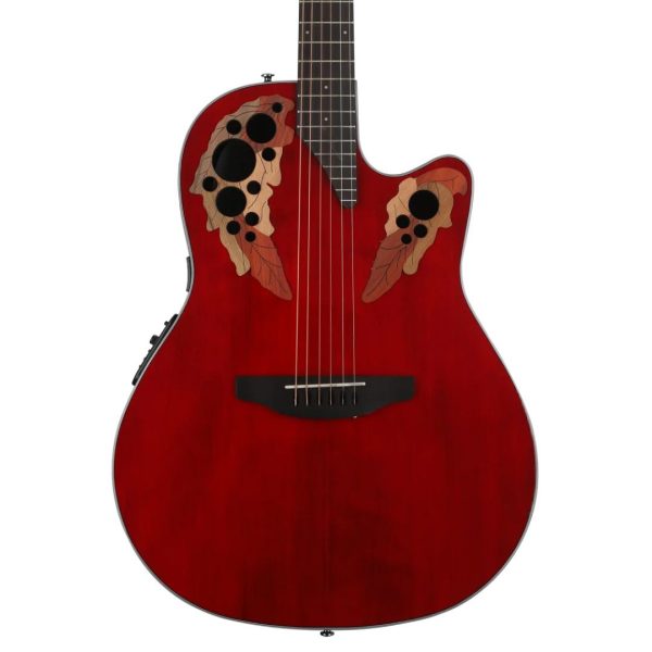 Ovation Elite Celebrity Acoustic-electric Guitar - Ruby Red detail image 7