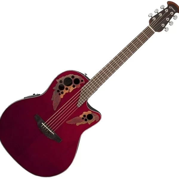 Ovation Elite Celebrity Acoustic-electric Guitar - Ruby Red detail image 8