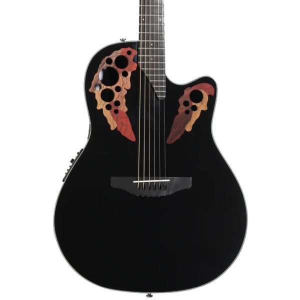 Ovation Elite Celebrity Mid-depth 12-string Acoustic-electric Guitar - Black detail image 9