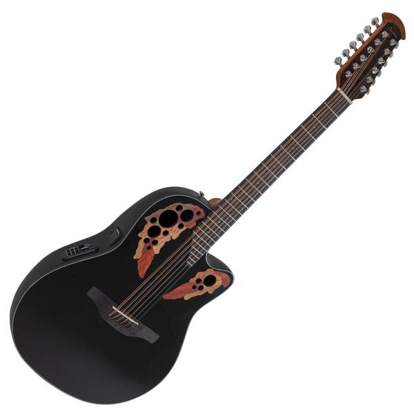 Ovation Elite Celebrity Mid-depth 12-string Acoustic-electric Guitar - Black detail image 10