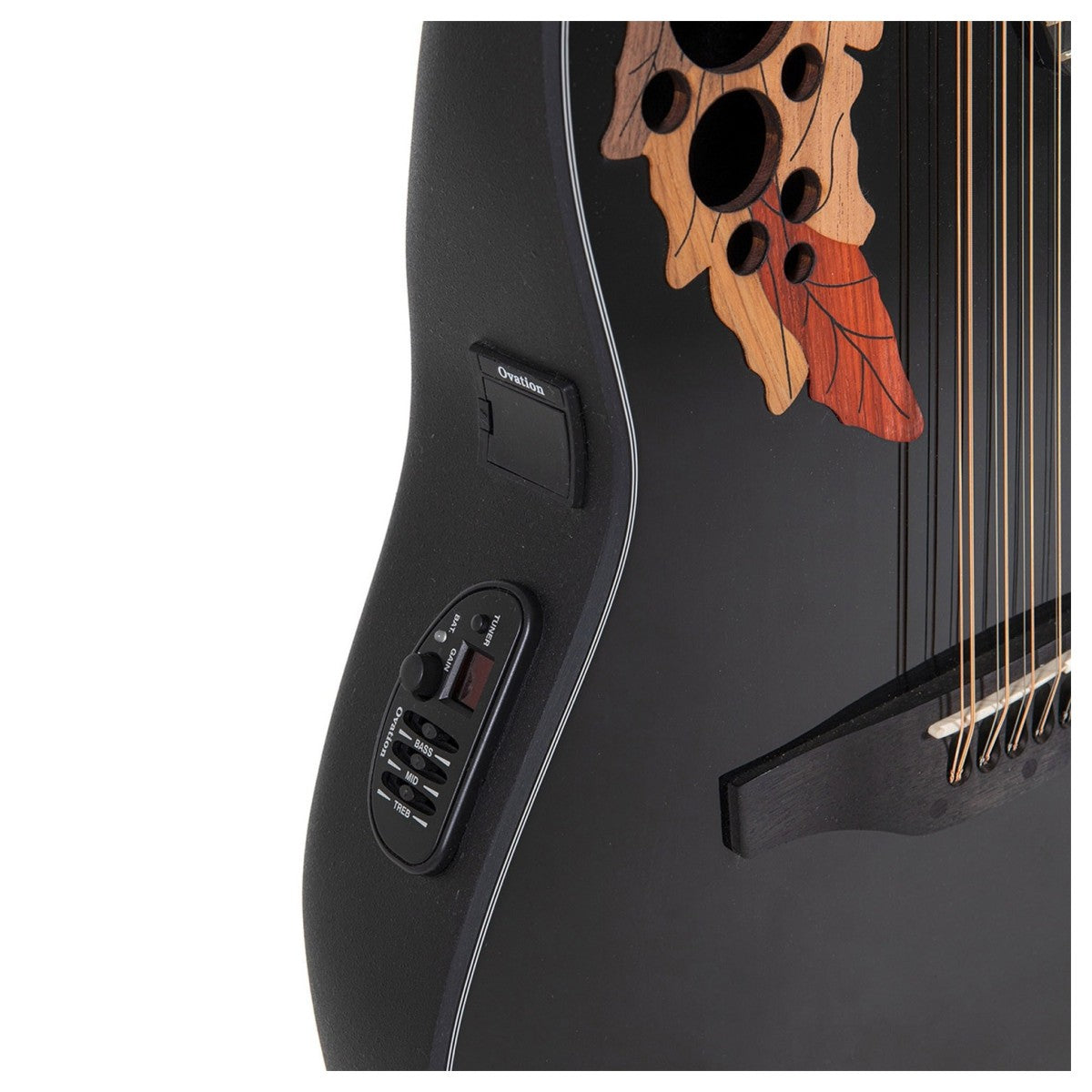 Ovation Elite Celebrity Mid-depth 12-string Acoustic-electric Guitar - Black detail image 5