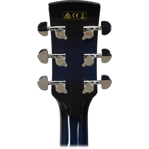 Ibanez PF15ECE PF Performance Series Acoustic/Electric Guitar - Transparent Blue Sunburst detail image 4
