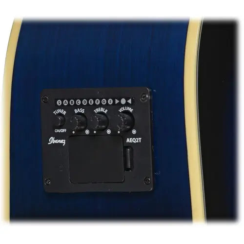 Ibanez PF15ECE PF Performance Series Acoustic/Electric Guitar - Transparent Blue Sunburst detail image 2