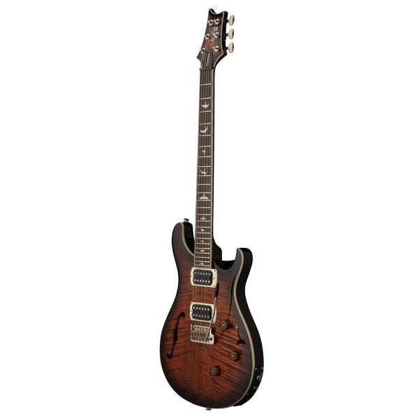PRS SE Custom 24 Semi-Hollow Piezo Electric Guitar - Orange Tiger Smokeburst detail image 9