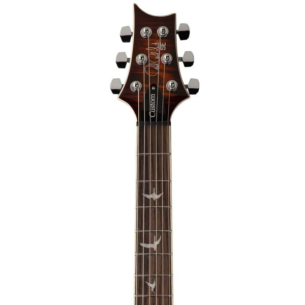 PRS SE Custom 24 Semi-Hollow Piezo Electric Guitar - Orange Tiger Smokeburst detail image 11