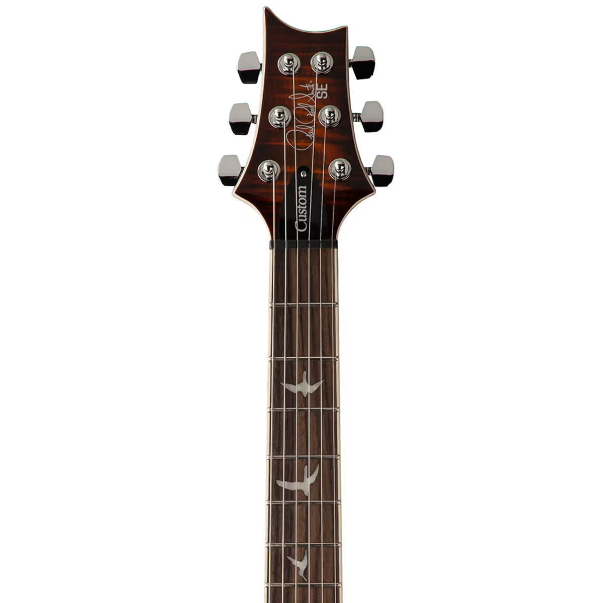 PRS SE Custom 24 Semi-Hollow Piezo Electric Guitar - Orange Tiger Smokeburst detail image 5
