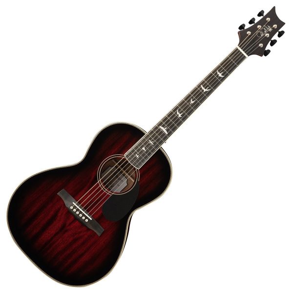 PRS SE P20 Parlor Acoustic-electric Guitar - Fire Red Burst detail image 8